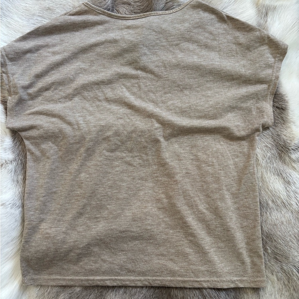 Casual V-Neck Beige Top - Picture 5 of 5